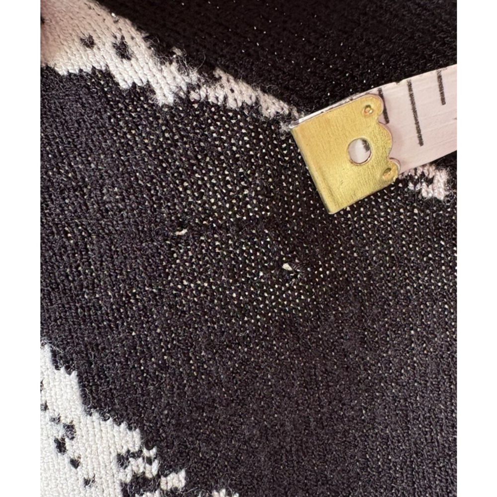 Chicos Black White Abstract Open Front Cardigan Longline Sweater Bold Artsy M - Picture 15 of 15